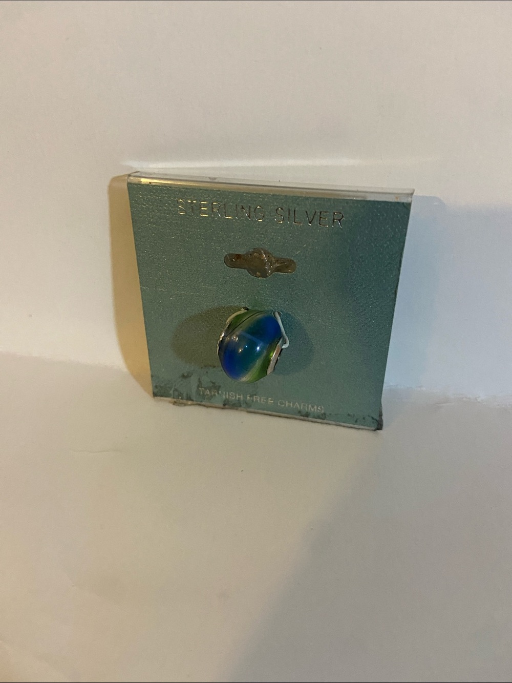 Sterling Silver Blue-Green Glass Charm